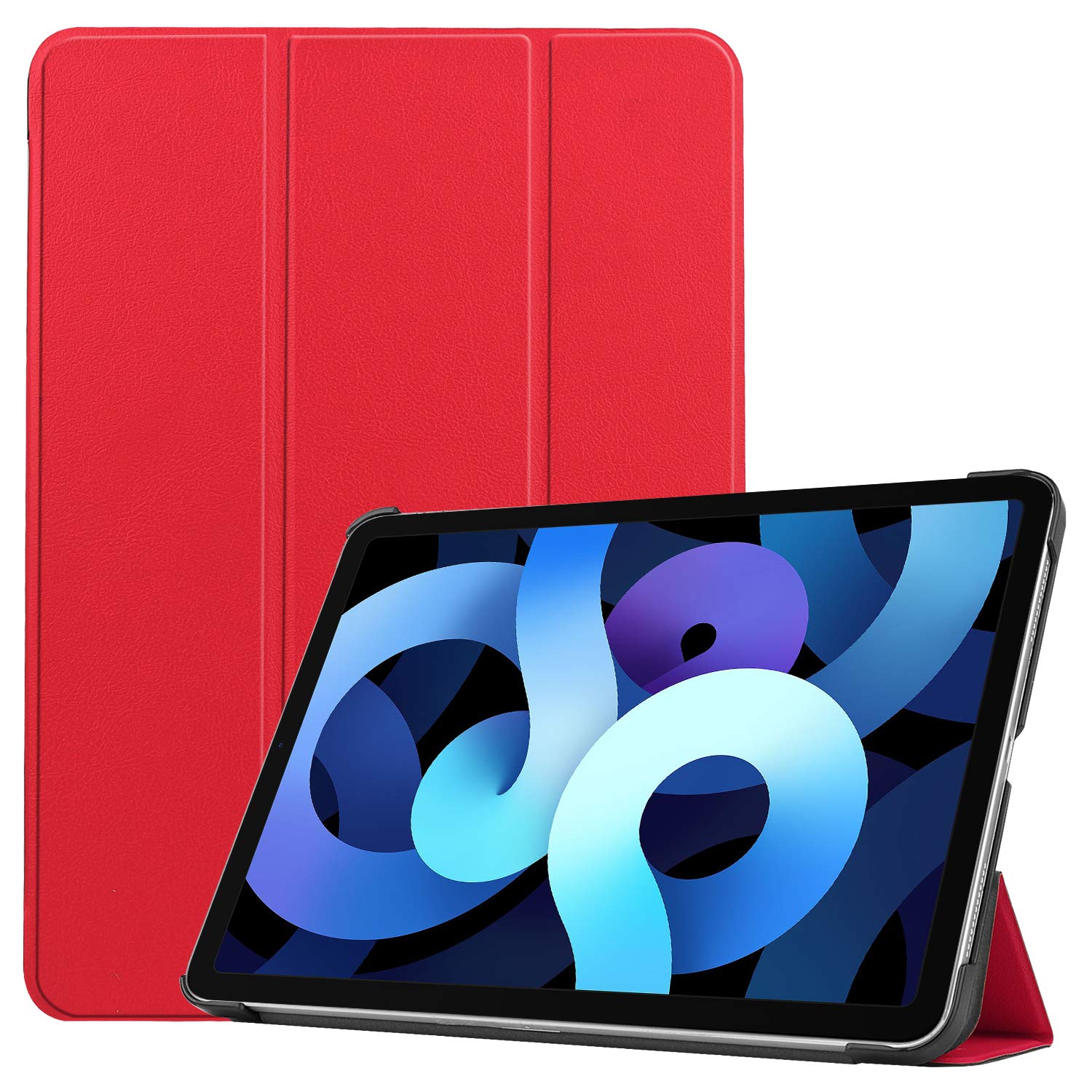 Lobwerk Cover for Apple iPad Air 4 2020 4th Generation 10.9 Inch Tablet Case Slim with Stand Function and Auto Sleep/Wake Function Red