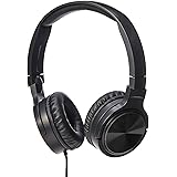 Amazon Basics Lightweight On-Ear Wired Headphones, Black