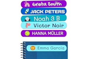 50 Personalized Adhesive Labels, 6x1 cm, for Marking Objects, Books, Lunch Boxes, etc.