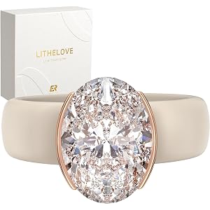 Egnaro Silicone Promise Ring with Stone, Oval Cut Cubic Zirconia For Her | 9A Grade Solitaire women’s Rubber Wedding Band in