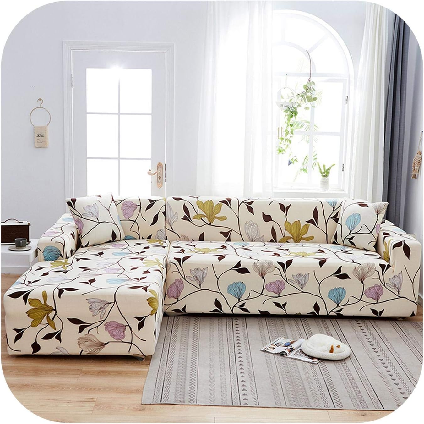 Sofa covers Geometric Texture Style Elastic Stretch Sofa Cover L Shape