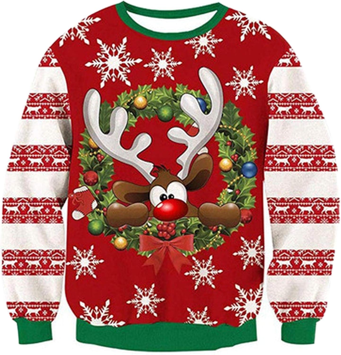 Ugly Christmas Sweater Sudadera con capucha para hombre y mujer, con cuello redondo de otoño