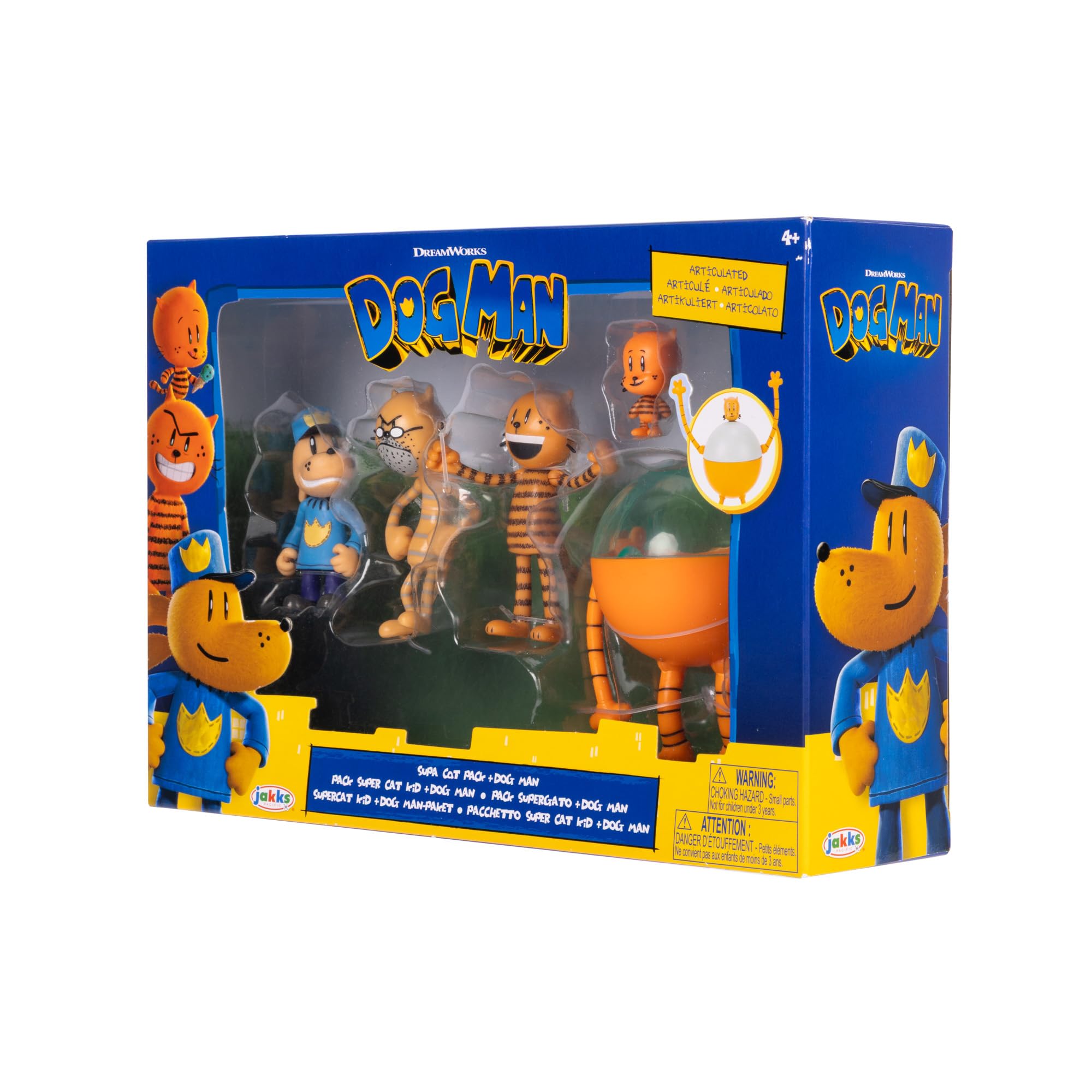 Dog Man Movie Action Figures Multipack Set, Includes 2.5 Inch Scale Figures - Inspired by The Movie Toys from Jakks Pacific's Wave #2, Includes, Lil Petey, Petey, Grandpa, and 80-HD!