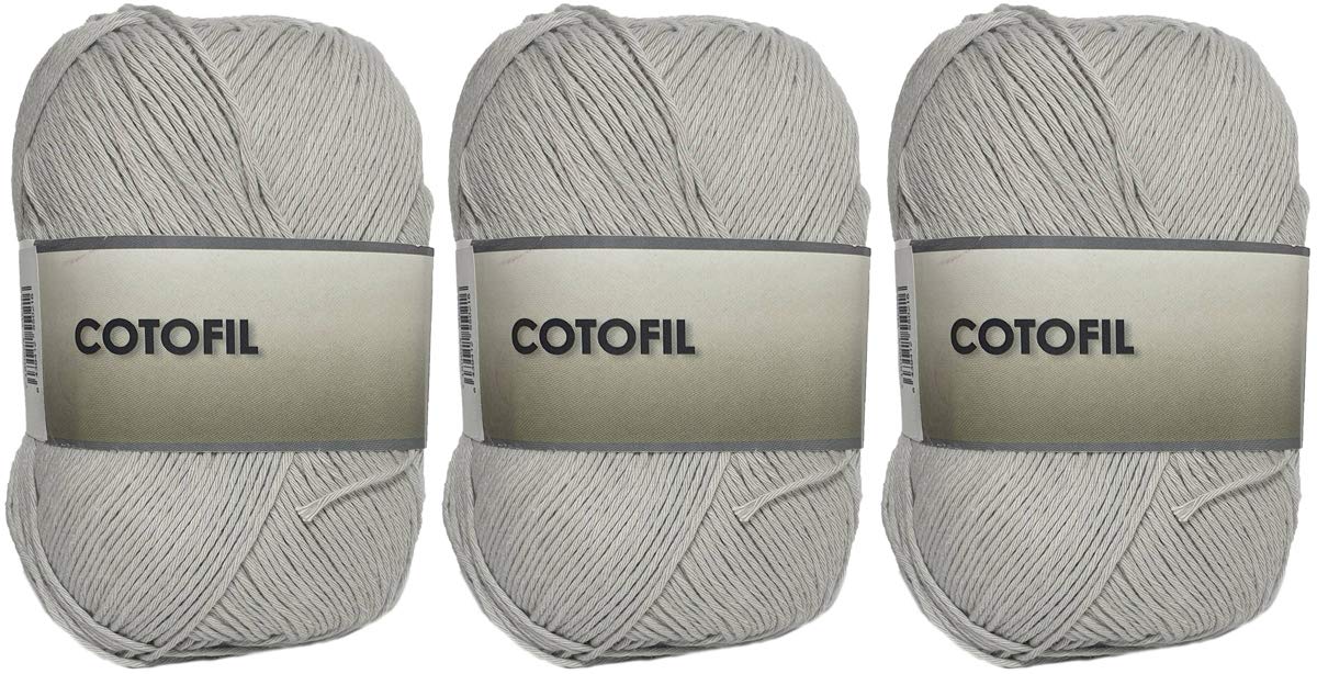 Hanselhome Cotofil 100% Cotton Wool Perfect for DIY and Hand Knitting (Stone Colour 100 g, Approx 220 Metres Pack of 3) — image 1