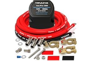 KEYLINE CHARGERS Dual Battery Isolator Kit Heavy Duty 300 AMP 1000 AMP Peak Voltage Sensitive Relay VSR for 12 Volt Systems - Works with All Batteries Types Including Lithium and LiFePO4