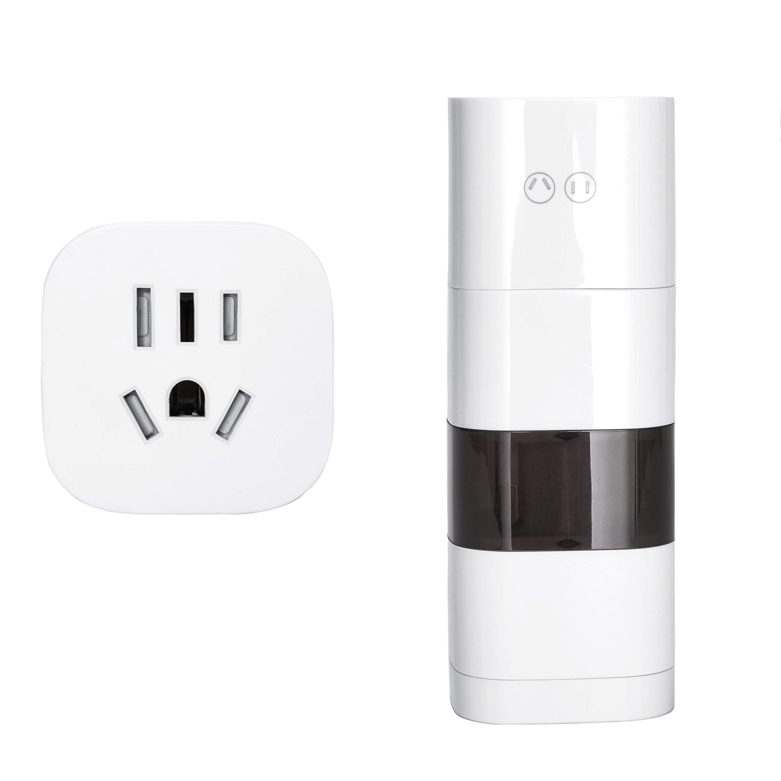 BTU International Universal Travel Adapter Worldwide All in One Wall Charger 4AC Power Plug Adapter Perfect for European US, EU, UK, AU 160 Countries，White