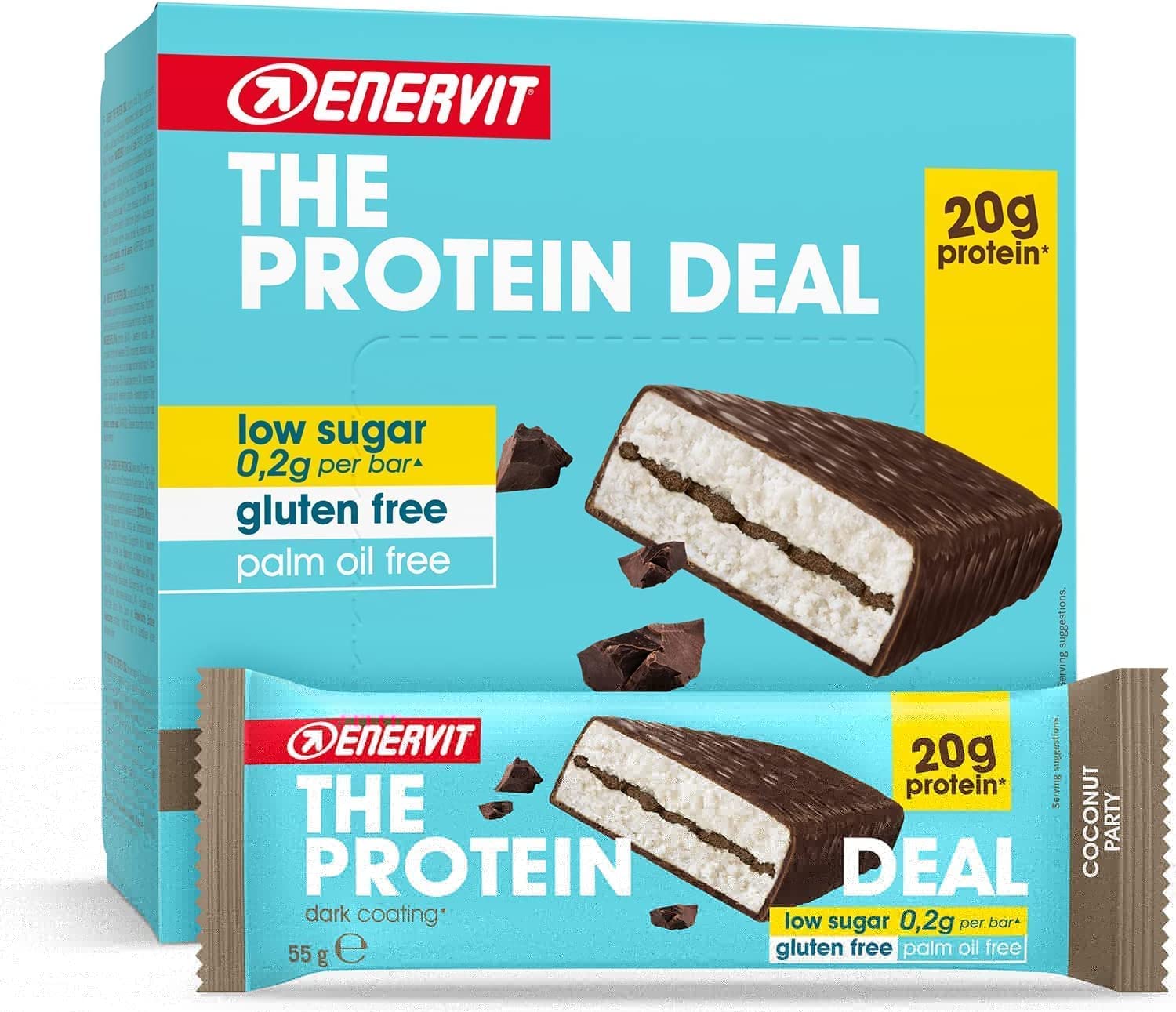Enervit The Protein Deal Bar (Coconut Party, Pack of 12 Bars)