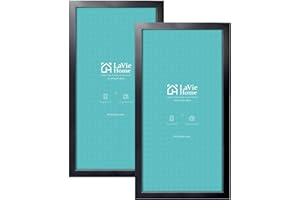 LaVie Home 12 x 24 Panoramic Frame 2 Packs Black, Display Pictures 12x24, Horizontal or Vertical Wall Gallery Poster Frames with High Definition Plexiglass Suitable for Family Photos, Christmas,