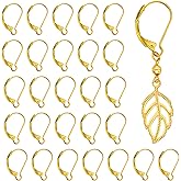 100Pcs Stainless Steel Lever Back French Earring Hooks Hypo Allergenic Interchangeable Dangle Ear Wire Findings for Jewelry Making Dangles Earrings (Gold)