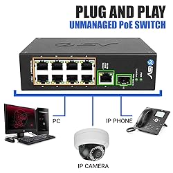 BV-Tech 8 Port PoE Switch with 1 Gigabit Uplink and