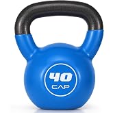 CAP Vinyl Coated Cast Iron Kettlebell, 10-50 LB Home Gym Weight