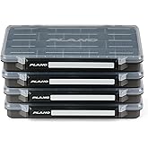 Plano StowAway 3700 Stow Tackle Box, 4 Pack, with Corrosion-Preventive Rustricor, Single Latch Design, Transparent DuraView Lid, Stackable Storage for Fishing Bait, Lures and Gear