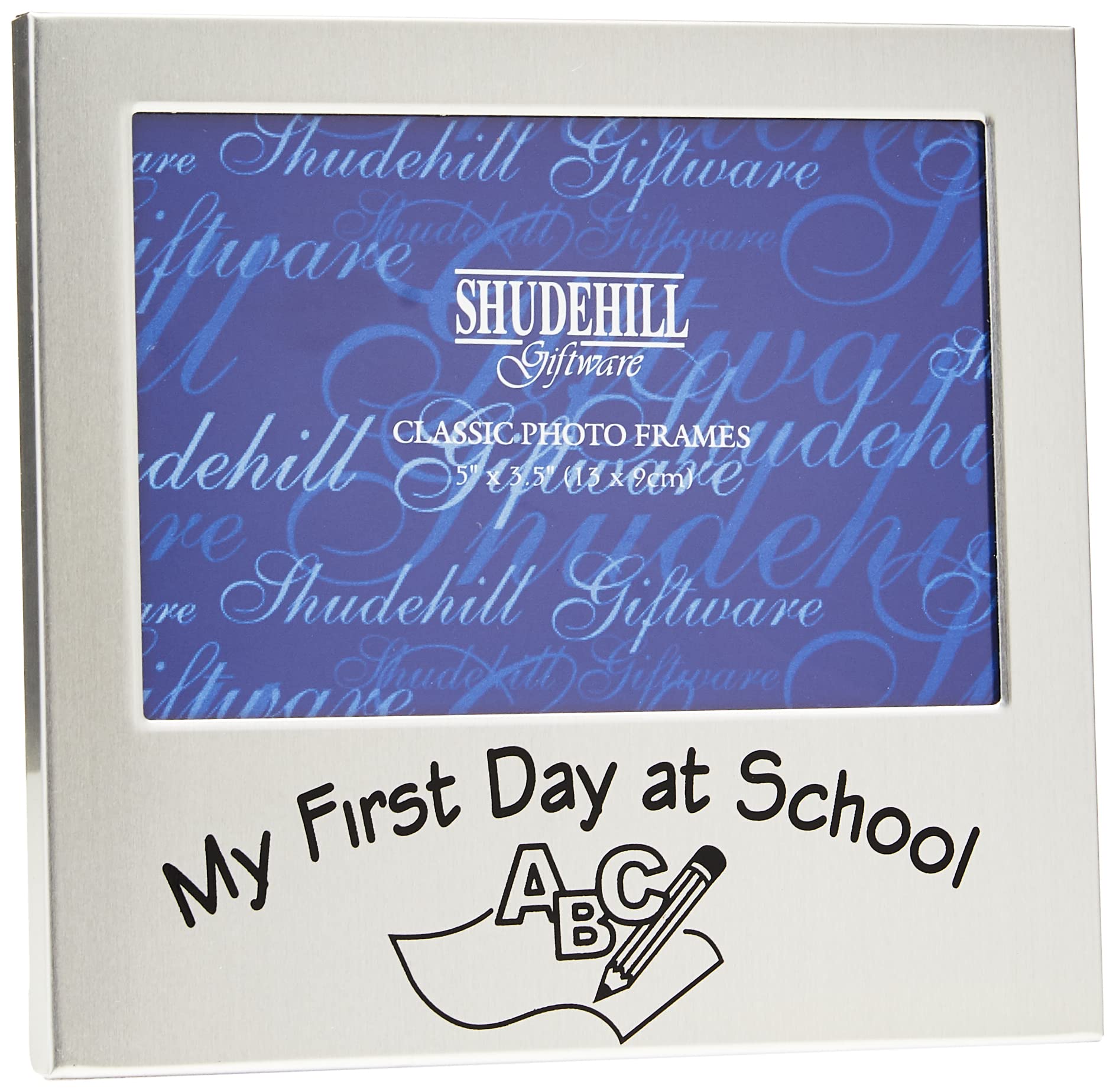 Shudehill My First Day at School Frame Occasion Gift Present, Silver, Photo Size 5''x3.5''