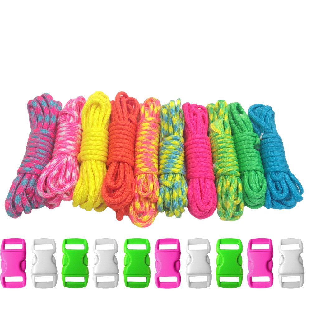 PARACORD PLANET 550Lb Type Iii Paracord Combo Crafting Kits With Buckles Noble