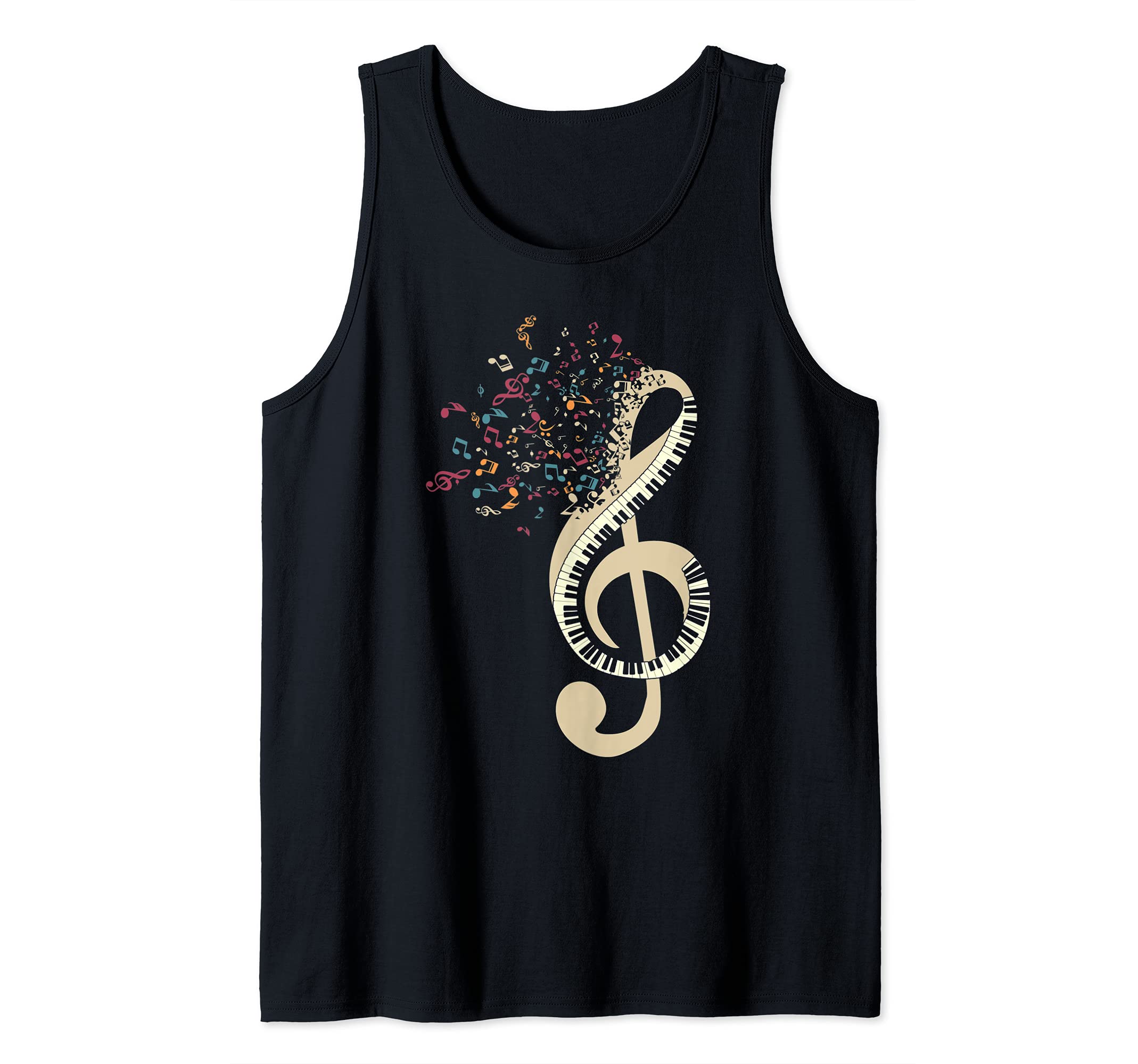 Musician Pianist Treble Clef Keyboard Music Notes Piano Tank Top