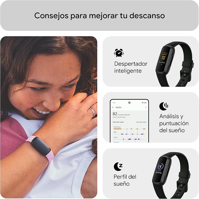 Fitbit inspire 3, a pulseira de saúde e atividade física com bateria de até 10 dias e compatível com android e ios, preta