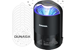 DUNAGA Fly Traps Indoor, Fruit Fly Trap Indoor, Gnat Traps, Bug Zapper Indoor,Mosquito Traps with 10 Sticky Glue Boards, Black