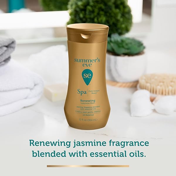 SUMMER’S EVE SPA DAILY INTIMATE WASH, RENEWING CLEANSING ALL OVER FEMININE BODY WASH, JASMINE SCENTED PH-BALANCED FEMININE WASH, 12OZ BOTTLE