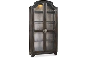 Hooker Furniture Sanctuary Glass Bunching Curio in Ebony Antiqued Oak