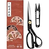 Heavy Duty Sewing Scissors for Dressmakers, Fabric Shears for Clothing and Upholstery, Craft Scissors (Black, 9 Inch)