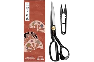 Heavy Duty Sewing Scissors for Dressmakers, Fabric Shears for Clothing and Upholstery, Craft Scissors (Black, 9 Inch)