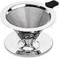 hanmir Pour Over Coffee Dripper Stainless Steel Slow Drip Coffee Filter Metal Cone Paperless