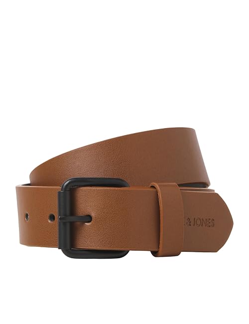 JACK & JONES Men's Jacivan Synthetic Belt, Cognac, 80 cm