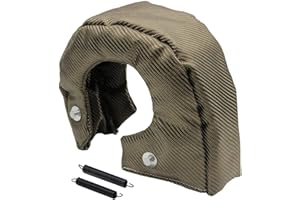 CALU LUKY T4 Titanium Turbo Blanket Heat Shield charger Cover Wrap for T4 GT40 GT42 GT45 With Locking Springs,Cover Fiberglass Turbo Charger Cover Heat Shield Barrier Fiber Turbo Blanket Turbocharger