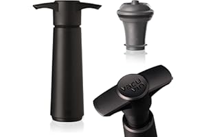 Vacu Vin Wine Saver Pump Black with Vacuum Wine Stopper - Keep Your Wine Fresh for up to 10 Days - 1 Pump 1 Stopper - Reusable - Made in the Netherlands