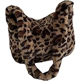 RoseSeek Women's Cheetah Handbags Faux Fur Shoulder Bag Y2k Underarm Shoulder Purse