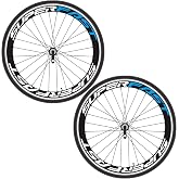 Reflective Bike Wheel Stickers 4Pcs 1.2" Width - Decorative Bike Stickers for Rims Wheel Painting Decoration, White Blue