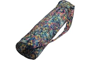 Hugger Mugger Batik Yoga Mat Bag - beautiful pattern, durable 100% cotton, full lining, adjustable strap, 2 extra zipper pockets