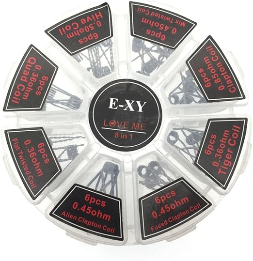 プリメイドコイルセット 8種 6個 48個入りpre Coiled Wires For Rba Atomizersアトマイザー用プリメイドコイル Vape スクリーンプロテクター 通販 Amazon