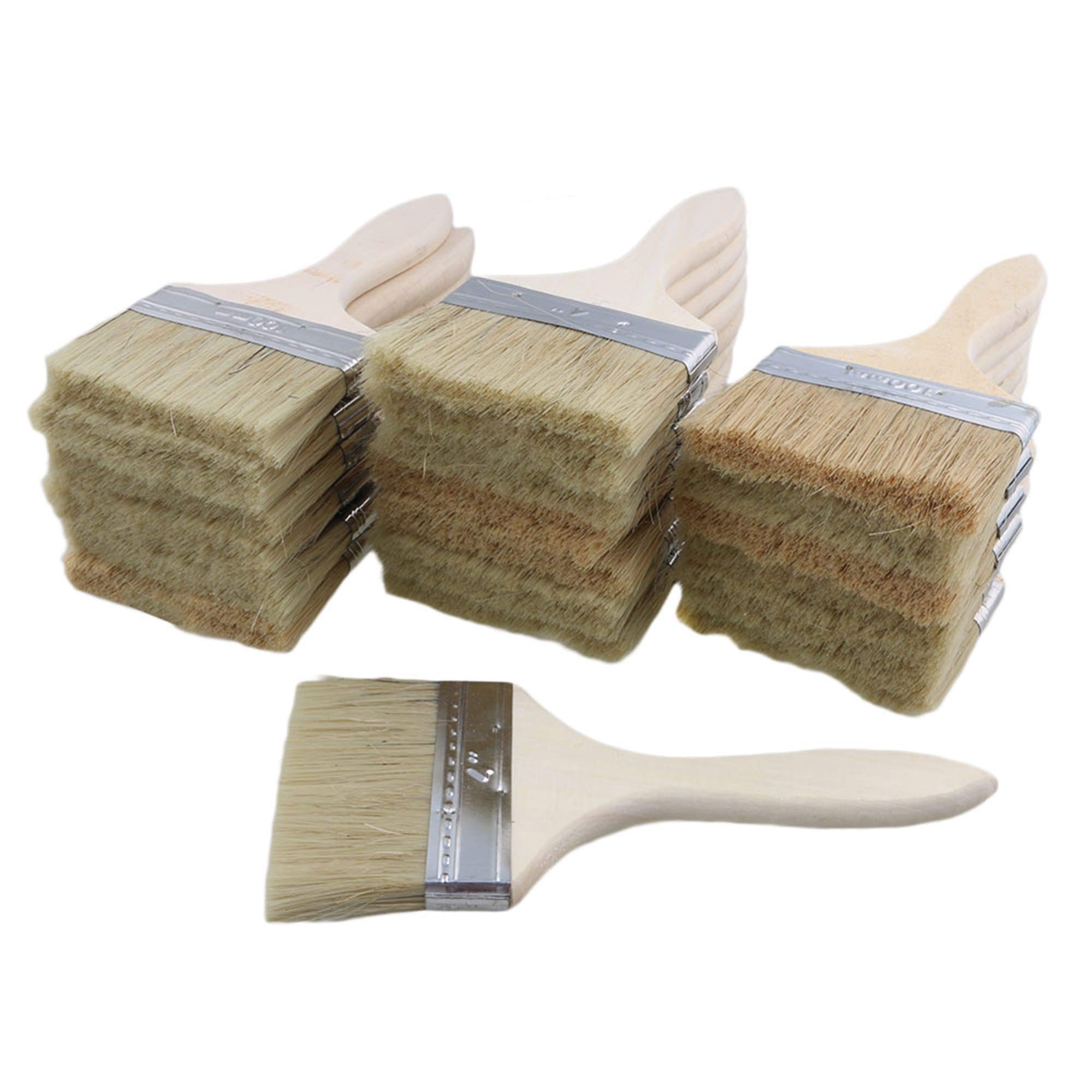 20pcs Thin Wooden Handle Paint Brush Painting Decorating DIY (4 inch)