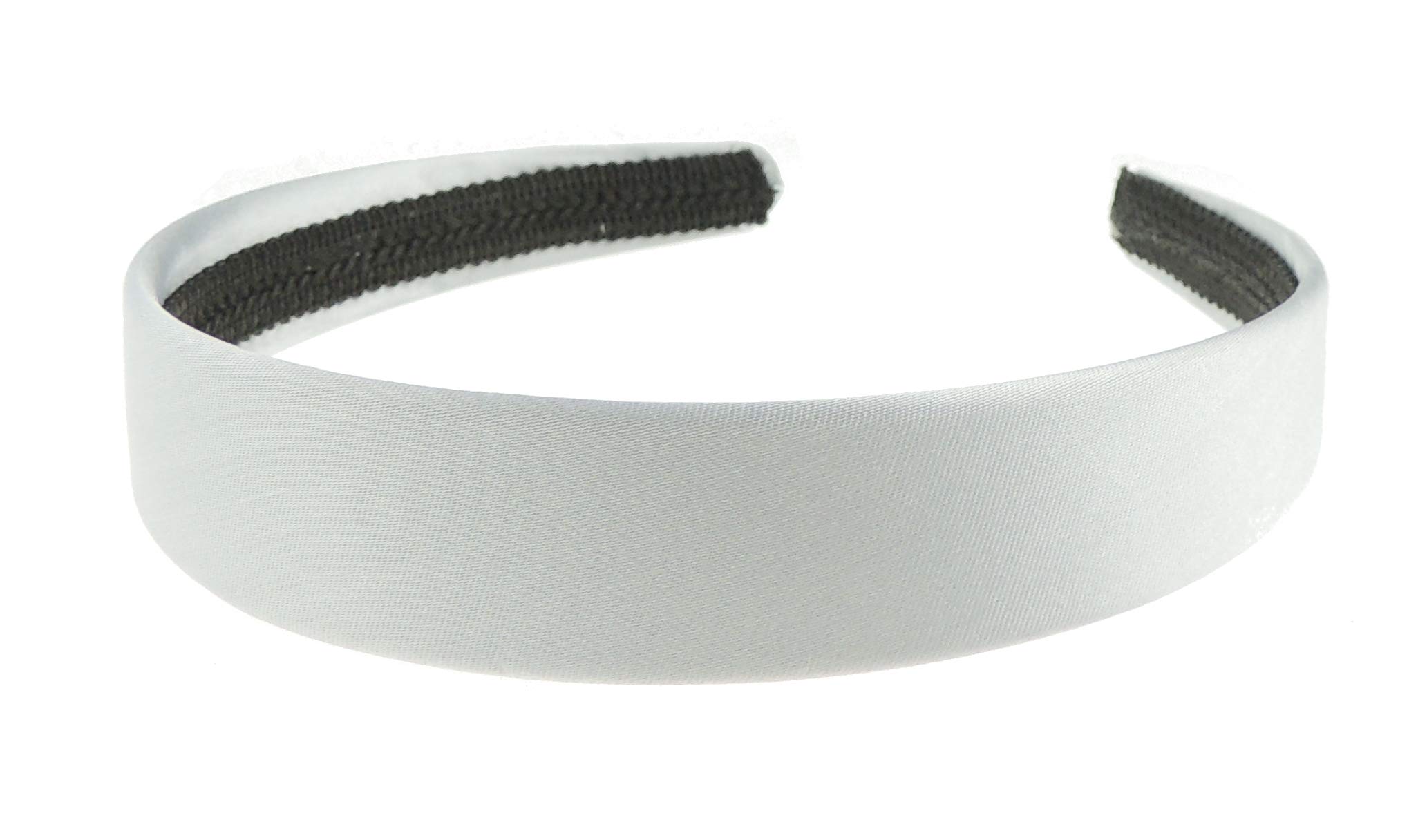 GIRLS School Uniform Birthday Party Wedding Flower Girl Special Occasion Hair Accessories Plain Satin 2.5cm Short Long Hair Headband Alice Band Hairband (Silver)