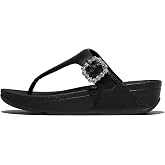 FitFlop Women's Lulu Crystal-Buckle Leather Toe-Post Sandal | Casual Sandals