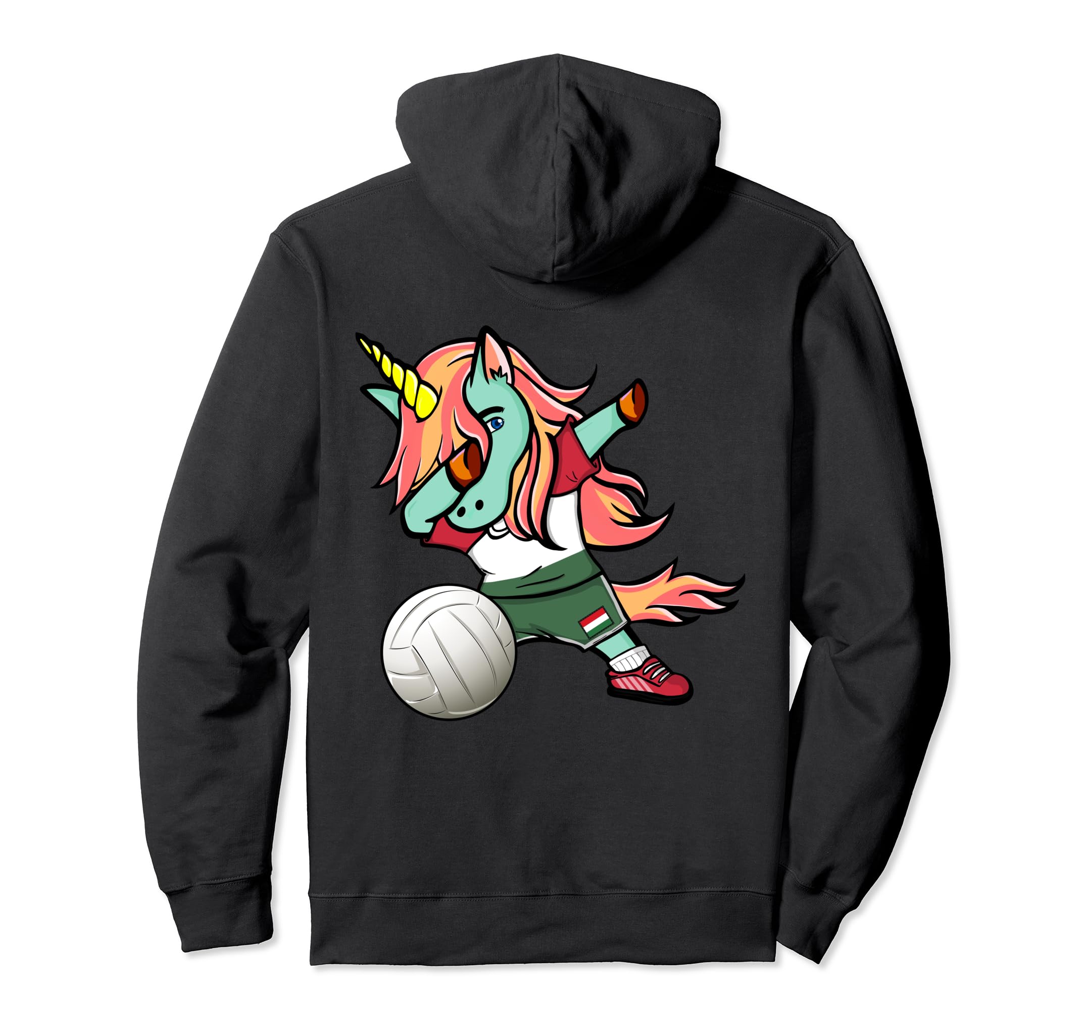 Dab Unicorn Hungary Volleyball Lovers Jersey Hungarian Flag Pullover Hoodie — image 1