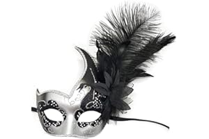 COOLWIFE Costume Mask Feather Masquerade Mask Halloween Mardi Gras Cosplay Party Masque