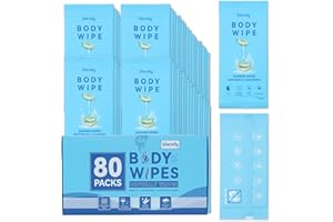 WARMIFY 80 Pcs Body Wipes Individually Wrapped (9.29" x 8"), Large Shower Wipes for Adults Bathing No Rinse, Portable Personal Cleansing for Gym, Camping, Hiking, Backpacking,Bulk Homeless Supplies