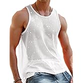 SEAUR Men's Tank Top Mesh See Through Top Sports Gym Sleeveless Tank Top
