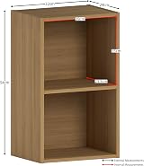 Vida Designs Oxford 2 Tier Cube Bookcase Oak Wood Shelving Unit view 3