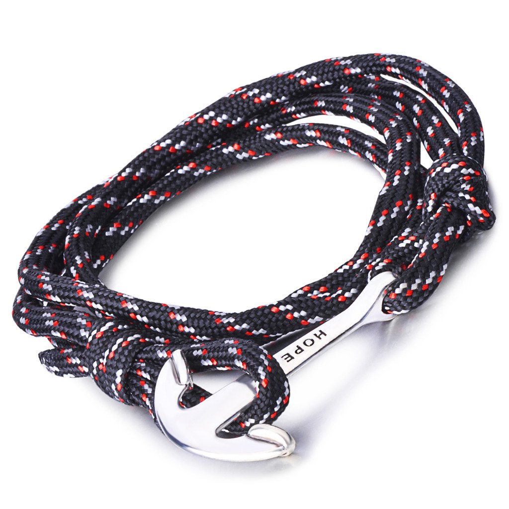 Infinite U Fashion Hope Sailor Anchor Womens Mens Wrap Bracelet Braided Colorful Nylon Rope Alloy Multilayer Charm Wristband Bangle