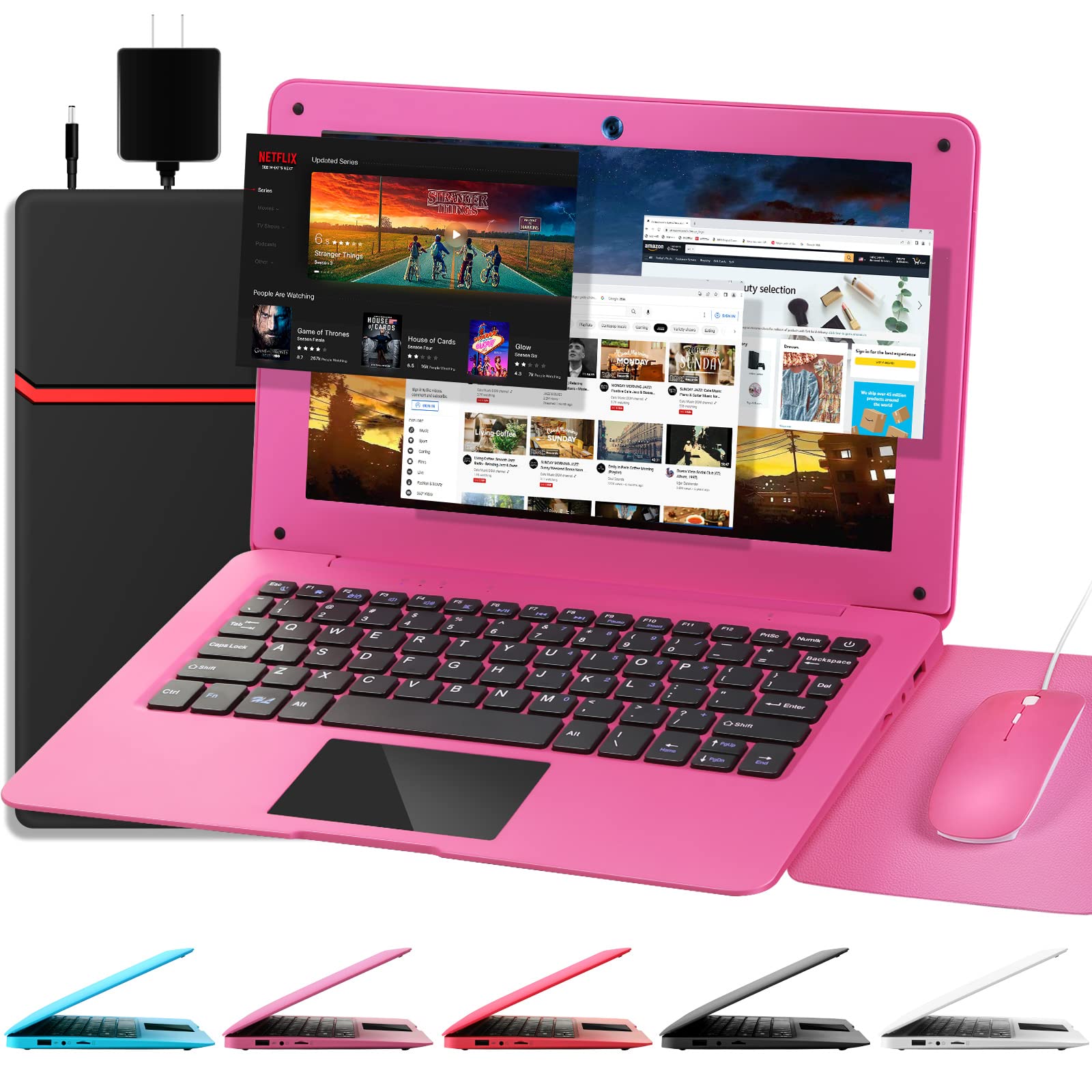 Photo 1 of ** SEE COMMENTS!**
G-Anica Laptop Computer(10.1 inch), Quad Core Powered by Android 12.0, Netbook Computer with WiFi, Webcam and Bluetooth, Mini Laptop with Bag, Mouse, and Mouse Pad for Kids and Adults?Pink?