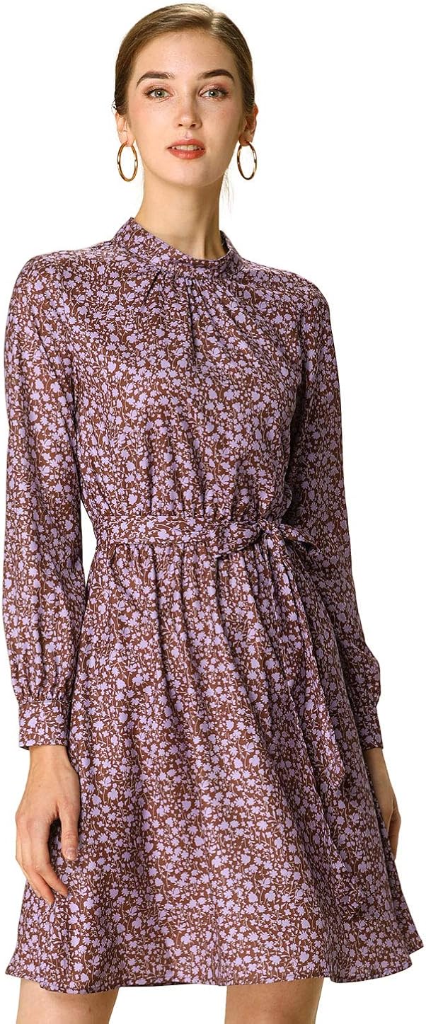 mock neck floral dress