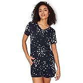 GYS Bamboo Viscose Pajamas for Women Set, Soft Short Sleeve Top and Shorts Sleepwear, Comfy Lightweight Lounge Pajama Set