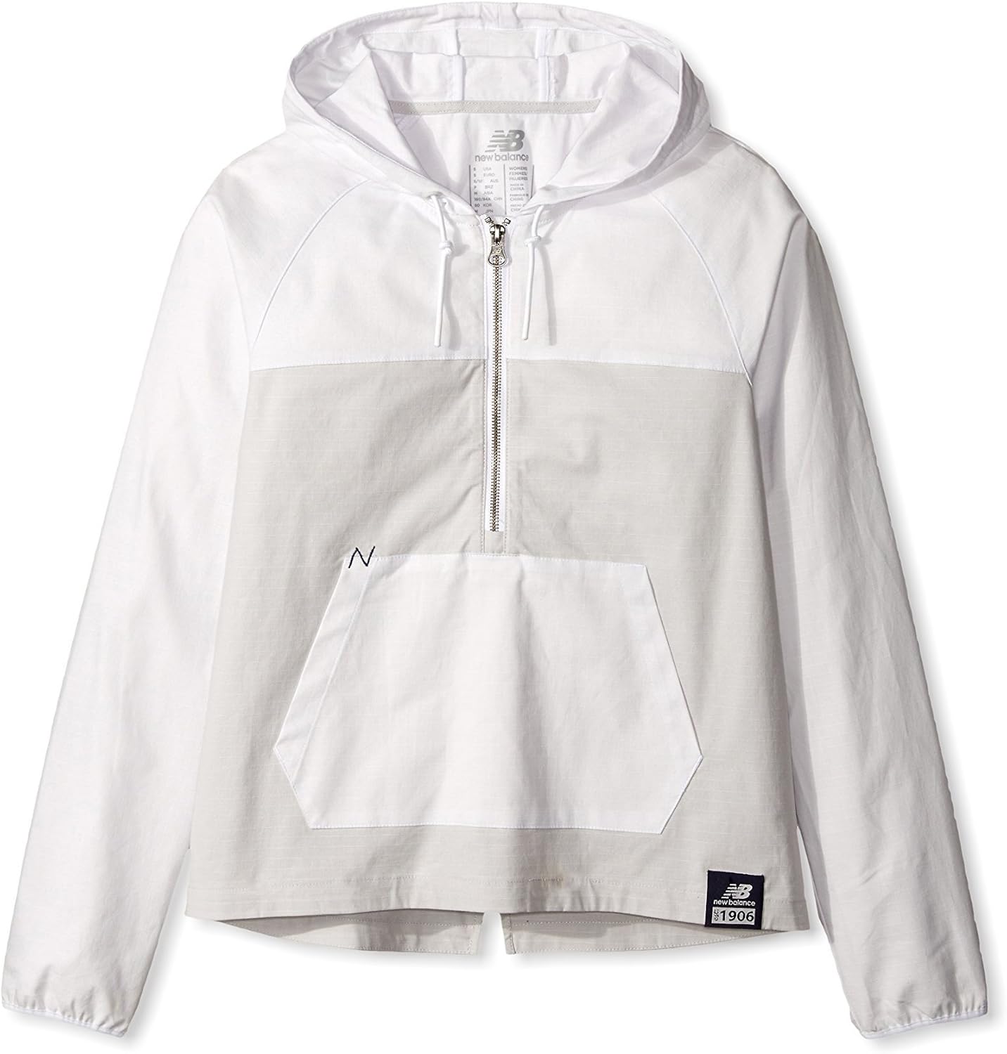 New Balance Women's Anorak Jacket, White/Grey, S at Amazon Womenâs Clothing store