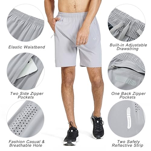 NORTHYARD Men's Athletic Running Shorts Quick Dry Workout Shorts