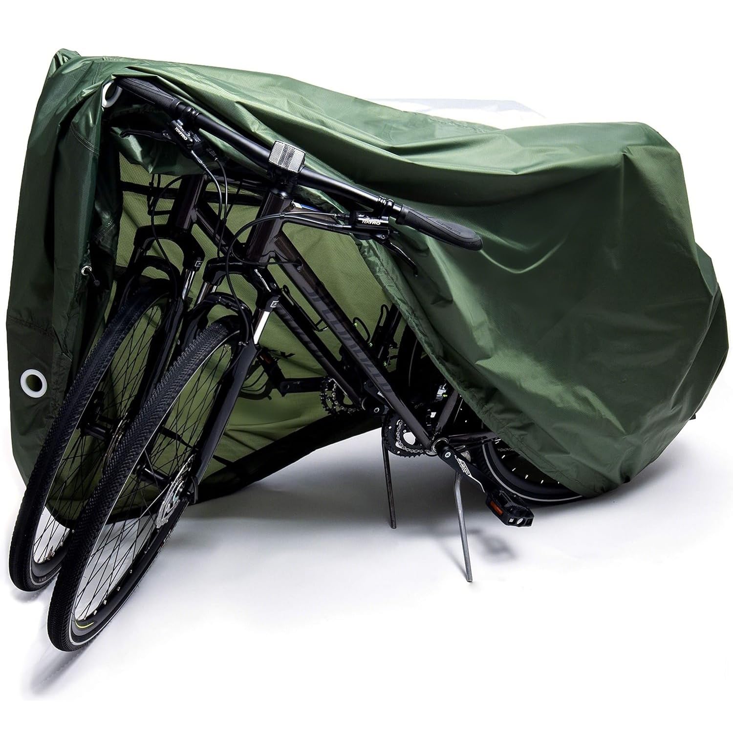 Ceciliec Bike Cover – Heavy-Duty, Weatherproof Protection for Bikes & Trikes – UV Protected with Waterproof Seams Includes Carry Bag (XXL-Green)