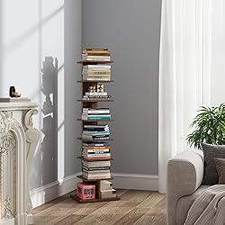 TUTOTAK Narrow Bookshelf, 8-Tier Bookcase, Spine
