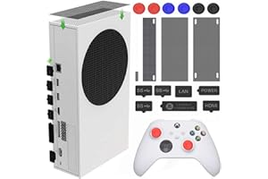 Dust Plugs Compatible for Xbox Series S, Accessories with 7 Silicone Dust Plugs and 4 PVC Meshs Set,6 Thumb Grip Caps,USB HDM